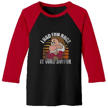 Discover Disneyss Snow White Grumpy I Had Fun Once It Was Awful Baseball Tees