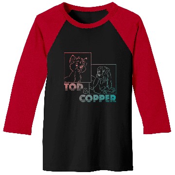 Discover Disney The Fox and the Hound Tod & Copper Gradient Baseball Tees
