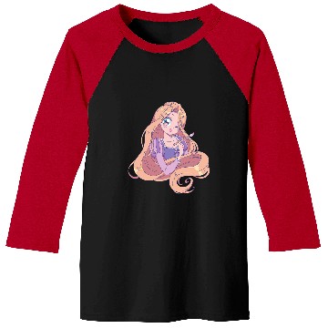Discover Disney Tangled Cute Rapunzel Manga Version Chest Portrait Baseball Tees