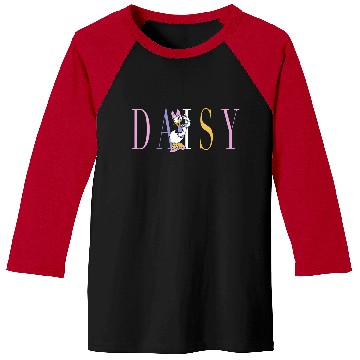 Discover Womens Disney Mickey And Friends Daisy Duck Simple Text V-Neck Baseball Tees