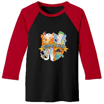 Discover Disney Phineas And Ferb Main Characters Emblem Logo Baseball Tees
