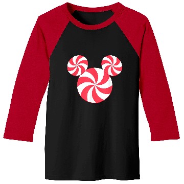 Discover Disneyss New Mickey Icon Christmas Peppermint Candy Holiday Baseball Tees