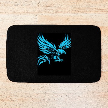 Discover "Blue Tribal Eagle Art Design" Bath Mats