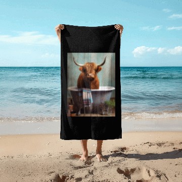 Discover Highland Cow Beach Towels