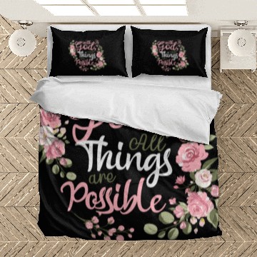 Discover With God All Things Are Possible Jesus Christian Bedding Sets