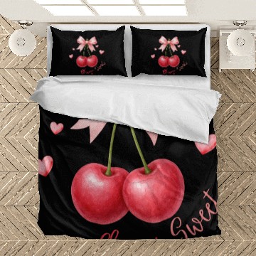 Discover Cherry Heart Bow Design Bedding Sets