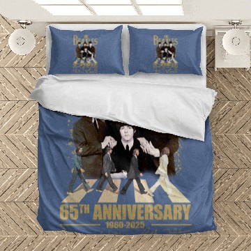 Discover The Beatles Rock Band 1960-2025 65th Anniversary Bedding Sets