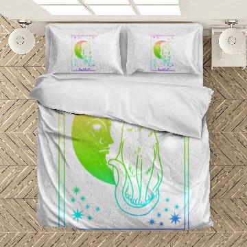 Discover The Moon Tarot Card Black Magic Witchcraft Fortune Telling Bedding Sets