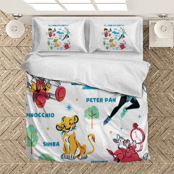 Discover Disney Vintage Peter Pan, Pinocchio, Simba & White Rabbit Bedding Sets