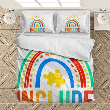 Discover Choose To Include For Autism Teacher Special Education SPED 2 Bedding Sets