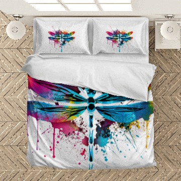 Discover Artistic Colorful Pop Art painted Dragonfly Bedding Sets