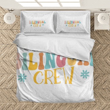 Discover Bilingual Crew Spanish Teachers Dual Language Preppy Bedding Sets