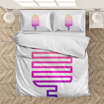 Discover Ice Cream Lover Ice Cream Line Illustration Zip Bedding Sets