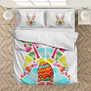Discover Sport Badminton Rabbits Badminton Shuttlecocks Easter Egg Bunny Shape Funny Player Bedding Sets