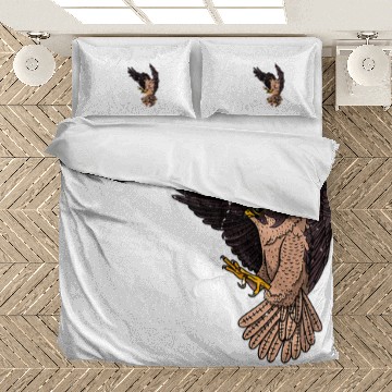Discover Hawk Pergrim Falconery Bird Species Ornithologist 1 Bedding Sets