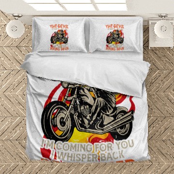 Discover The Devil Whispered To Me Bring Beer Motorcycle Motor Lover Baseball Tees Bedding Sets