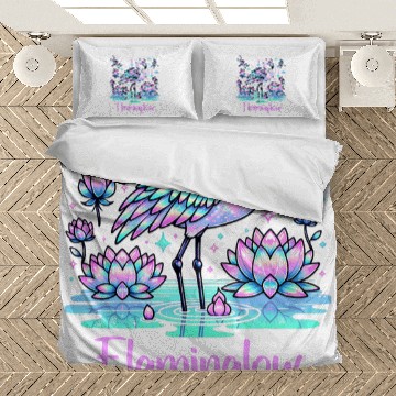 Discover Flamingo Pet Pastel Kawaii Chibi Dragonfly Product Baseball Tees Bedding Sets