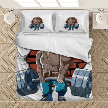 Discover Fitness Walrus doing Deadlift Workout Training Gym Bedding Sets