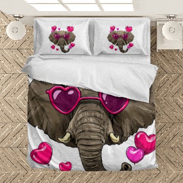 Discover Elephant Pet Valentines Elephan African Animal Face Elephant Lover Bedding Sets