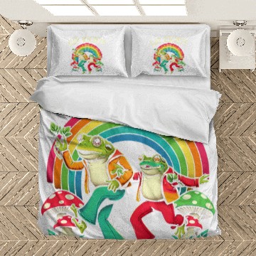 Discover Rainbow Retro Say Gay Frog Toad Human Rights LGBT Equality Baseball Tees Bedding Sets