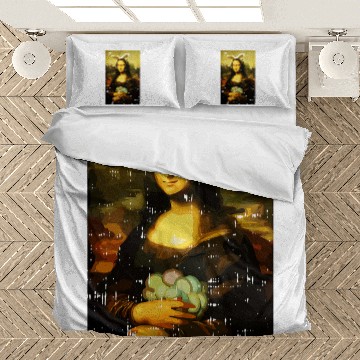Discover Mona Lisa Egg Hunting Easter Bunny Ears Sprint Art Painting Bedding Sets