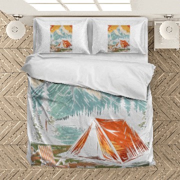 Discover vintages Camping Nature Outdoors Wilderness Wanderlust 200 Bedding Sets