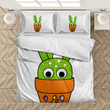 Discover Cute Cactus In Tulip Pot Bedding Sets