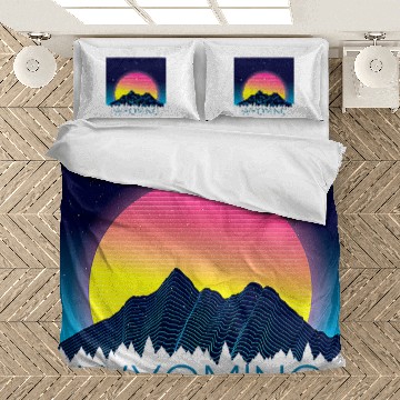 Discover Wyoming Mountains Pride Nature Hiking Camping Outdoors Bedding Sets