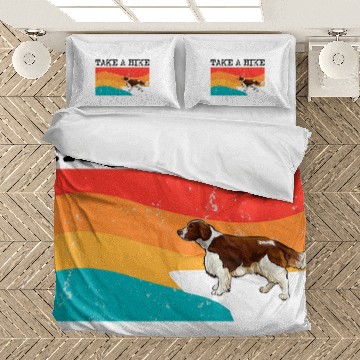 Discover Hiking Hiker Funny Take A Hike Welsh Springer Spaniel Graphic Hike Baseball Tees Bedding Sets