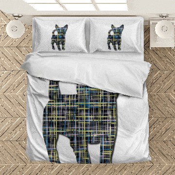 Discover Chihuahua Dog Silhouette Abstract Grid Pattern Bedding Sets