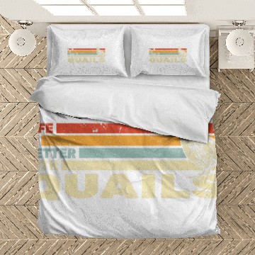 Discover Life is Better with Quails retro quail hunting Bedding Sets
