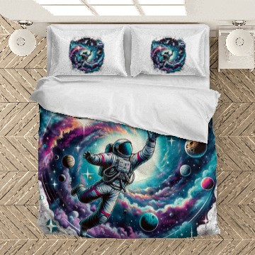 Discover Cool Galaxy Frisbee player Astronaut on Ultimate Frisbee Baseball Tees Bedding Sets