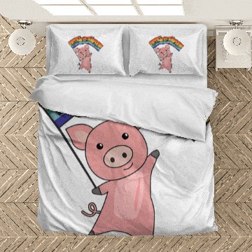 Discover Rainbow Flag Gay Pride Lgbtq Pig Bedding Sets