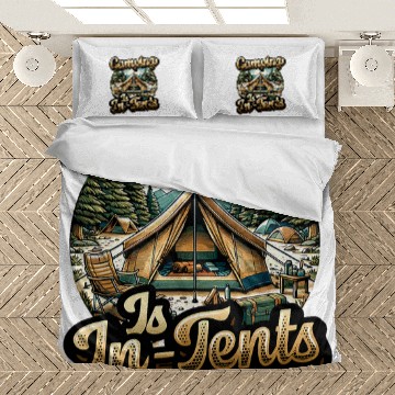 Discover Campfire Hiking Adventure Camping Is InTents Camper Baseball Tees Bedding Sets