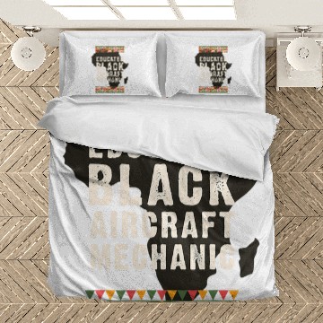 Discover Educated Black Aircraft Mechanic Black History Juneteenth Bedding Sets
