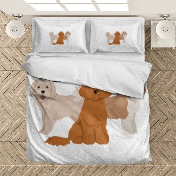 Discover Need Cavapoo Dogs Cute Funny Tan Cream Parti Cavoodle Pet Bedding Sets