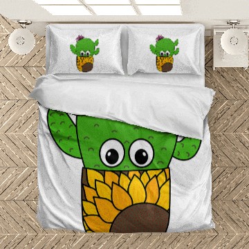 Discover Prickly Pear Cactus In Sunflower Pot Bedding Sets