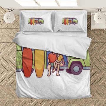 Discover Keep It Simple I Camping Van Campsite Motif Bedding Sets