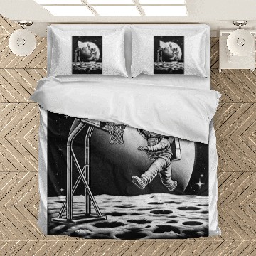 Discover Lunar Outer Space Slam Dunks Astronaut Basketball Bedding Sets