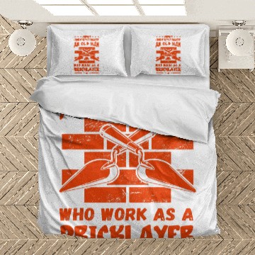 Discover Mens Brick Mason Masonry Construction Old Man Bricklayer Bedding Sets