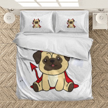 Discover Pug Happy Halloween Devil Costume Dogs Bedding Sets