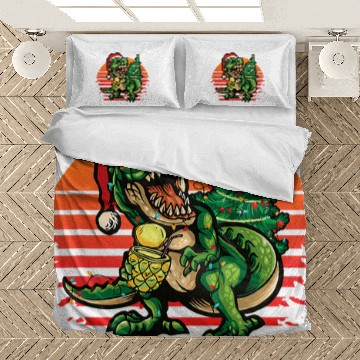 Discover xmass Dinosaur TRexs Tree Christmas Lights Bedding Sets