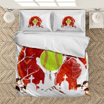 Discover Zombie Hand Holding Softball Ball Zombie Halloween Bedding Sets