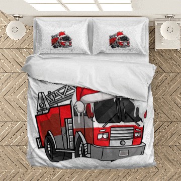 Discover xmass Fires Station Fireman Merry Christmas Firefighter Bedding Sets