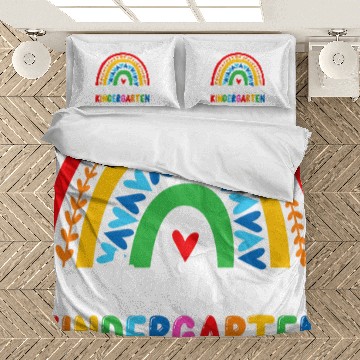 Discover Team Kinder Cute Boho Rainbow Teacher Kindergarten Squad Bedding Sets