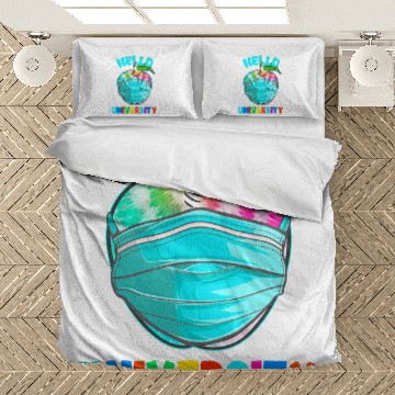 Discover Hello Virtual University Tie Dye Print for Teacher Student Baseball Tees Bedding Sets
