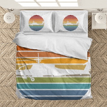 Discover Retro Helicopter Avitation Pilot Heli Aviator Black Hawk Bedding Sets