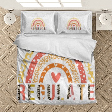 Discover School Counselor Teacher Alright Stop Regulate and Listen Zip Bedding Sets