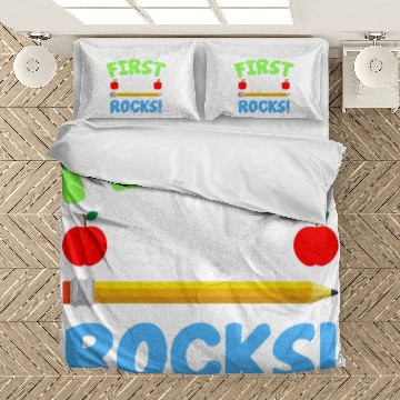 Discover First Grade Rocks Cool 1st Grade Teacher Appreciation Baseball Tees Bedding Sets