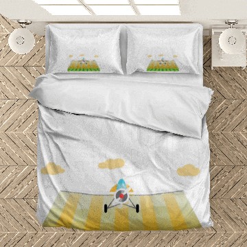 Discover Funny Farm Airplane Crop Duster Farm Pilot Plane Graphic Bedding Sets 2 Bedding Sets